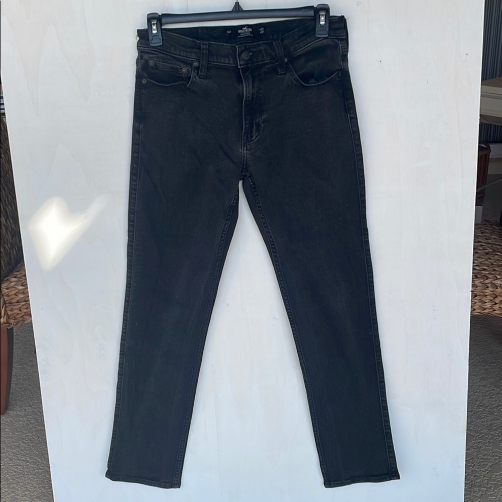 HOLLISTER Slim Straight Advanced Stretch Black Y2K Denim Jeans SZ 32/32